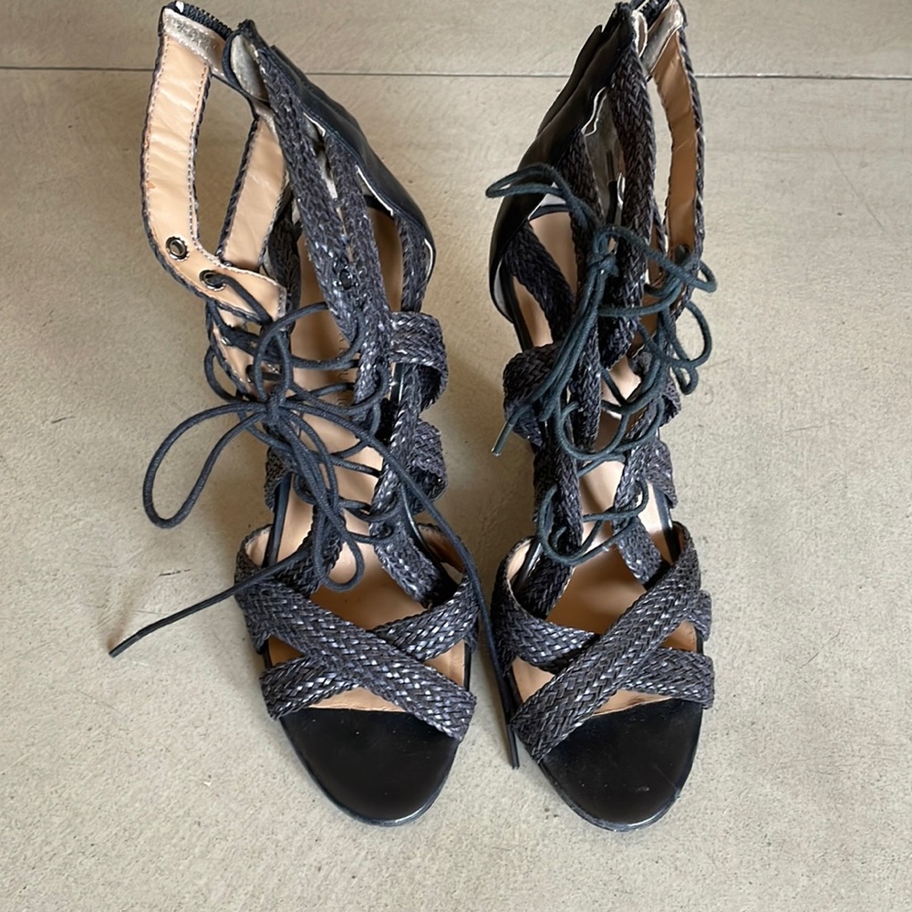 Black Banana Republic cage heels with laces
